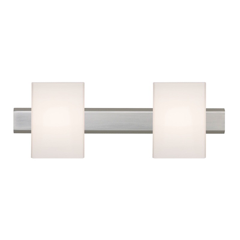 Two Light Vanity from the Tito Collection in Satin Nickel Finish by Besa
