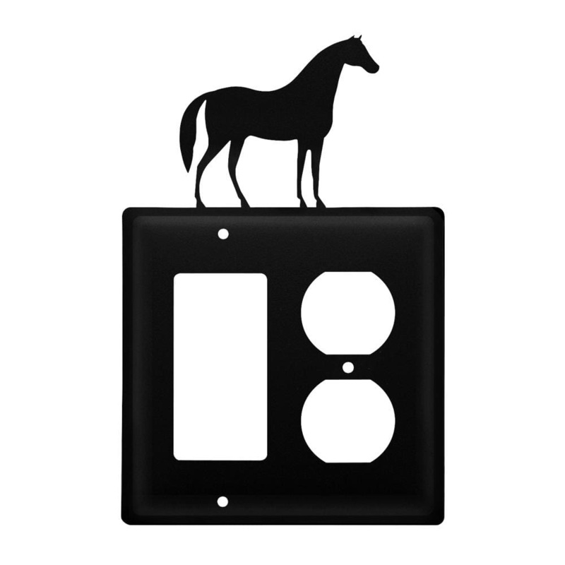 Village Wrought Iron EGO-68 Double Horse Single GFI & Outlet CUSTOM Product