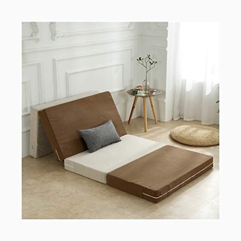 YANGLY 8 Centimetri di Spessore Materasso Pieghevole Multifunzione 4 Fold Materasso for I Giochi di Gioco, Picnic, Yoga, Tatami (Color : Striped Brown, Size : 28x79inch)