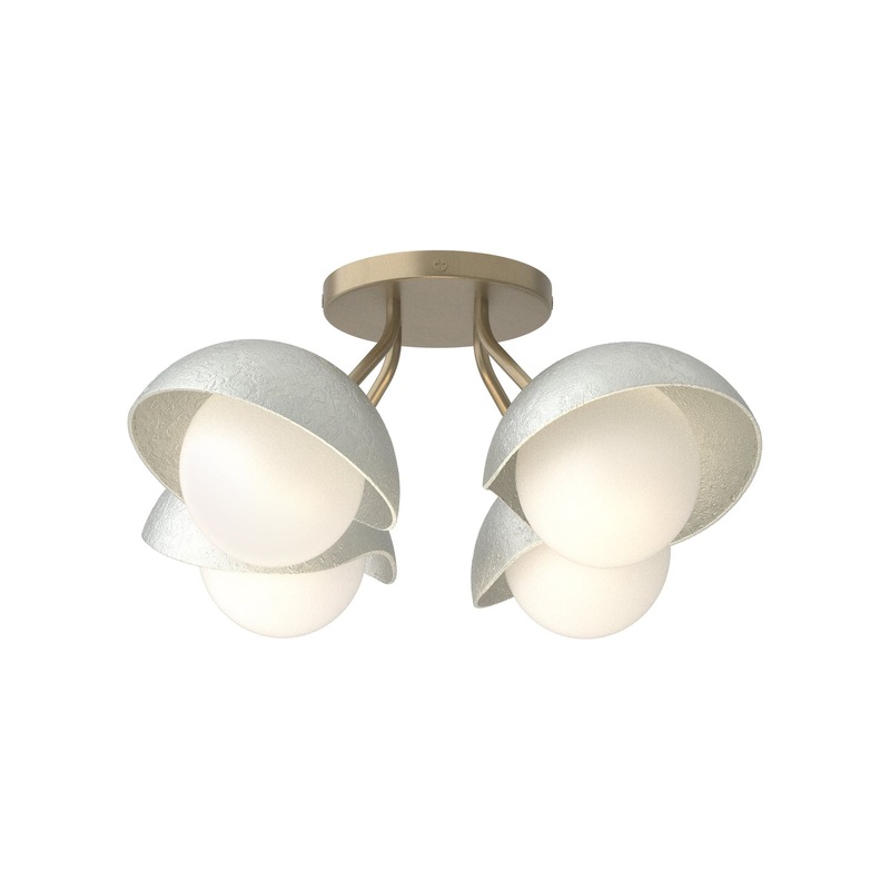 Brooklyn 4-Light Single Shade Semi-Flush Soft Gold Vintage Platinum