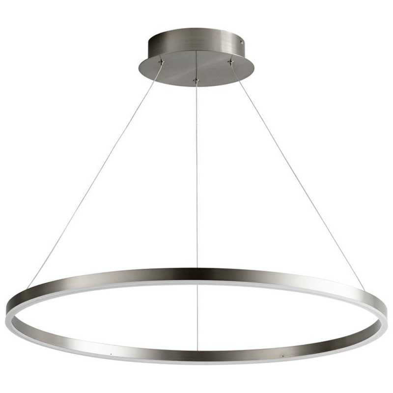 Circulo Single-Light 32″ Pendant – Satin Nickel