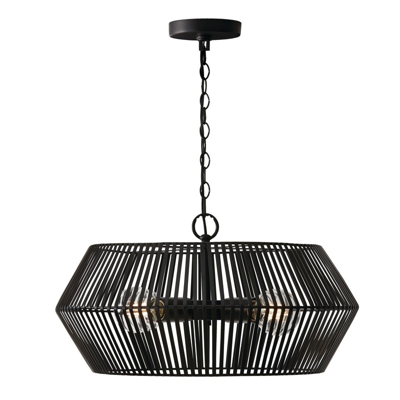 Four Light Pendant from the Kaiya Collection in Matte Black Finish by Capital Lighting