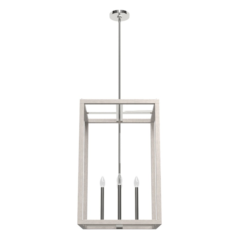 Four Light Pendant from the Squire Manor Collection in Chrome Finish by Hunter