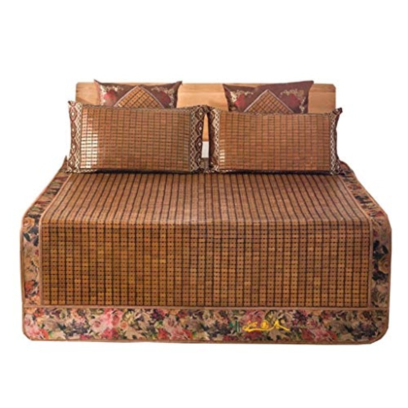 HKX Stuoia di bamb stuoia di bamb Cuscino stuoia Pieghevole stuoia Estiva stuoia Tatami Tappetino Yoga Morbido e Confortevole (Colore: Marrone, Dimensioni: 1,5 * 1,95 m)
