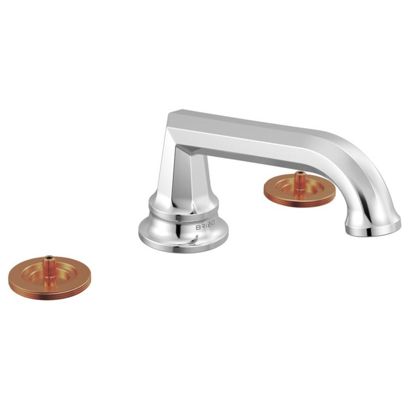 Lavatory Faucet Beauclere Deck Mount Widespread 6-16 Inch Spread Less Handle WaterSense Polished Chrome 1.2 Gallons per Minute Less Drain 3 Hole