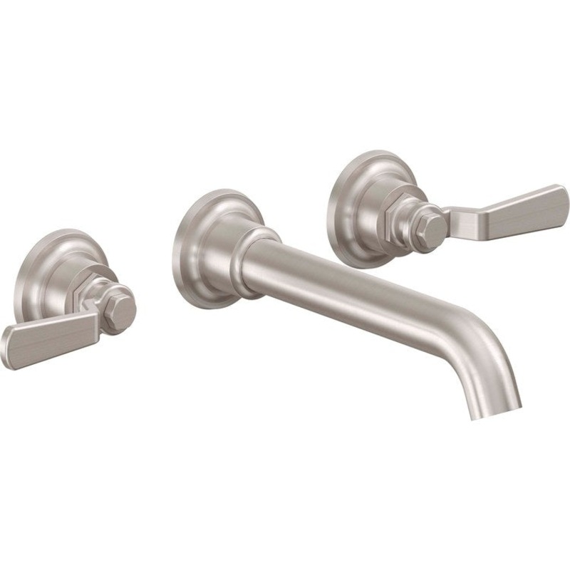 Lavatory Trim Descanso Works Vessel Wall 2 Lever Antique Nickel Flat ADA 1.2 Gallons per Minute