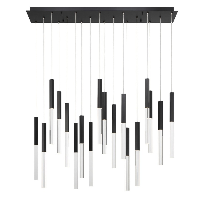 LED Chandelier from the Benicio Collection in Black Finish by Eurofase