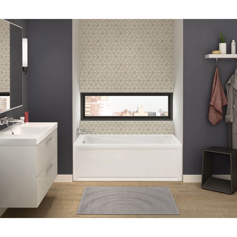 MAAX 105454-108-001-001 New Town 6030 IFS Acrylic Alcove Left-Hand Drain Aerosens Bathtub in White