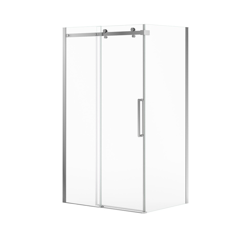 MAAX 136542-810-084-000 Halo Pro GS Return Panel for 32 in. Base with GlassShield glass in Chrome