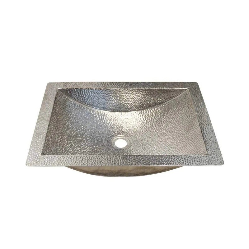 Native Trails Avila 21″ Rectangular Hammered Brushed Nickel Undermount Bathroom Sink