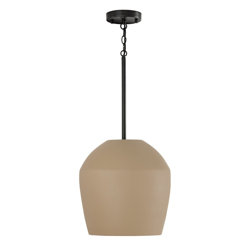 One Light Pendant from the Della Collection in Terracotta Sand Finish by Capital Lighting