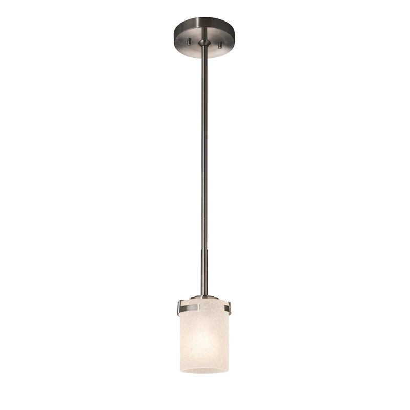 One Light Pendant from the Fusion Collection in Brushed Nickel Finish by Justice Designs