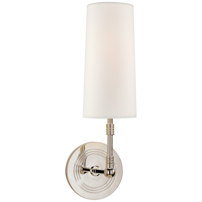 One Light Wall Sconce from the Ziyi Collection in Polished Nickel Finish by Visual Comfort Signature