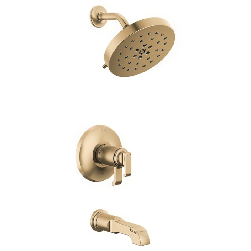 Tub and Shower Trim Tetra 17T Series Tempassure 2 Lever Lumicoat Champagne Bronze WaterSense ADA 1.75 Gallons per Minute