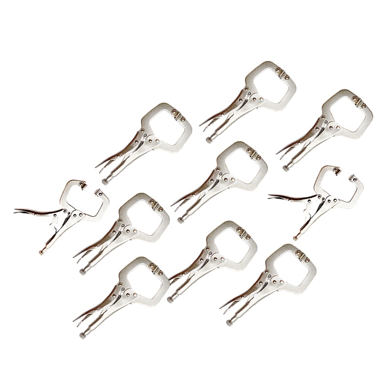 10pc Heavy Duty Steel C-Clamps 6″ Mig Welding Locking Plier Vice Grip