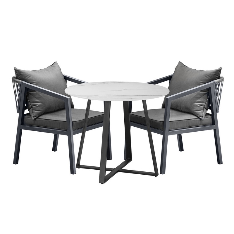 3PCS Outdoor Dining Set Table&Lounge Chair