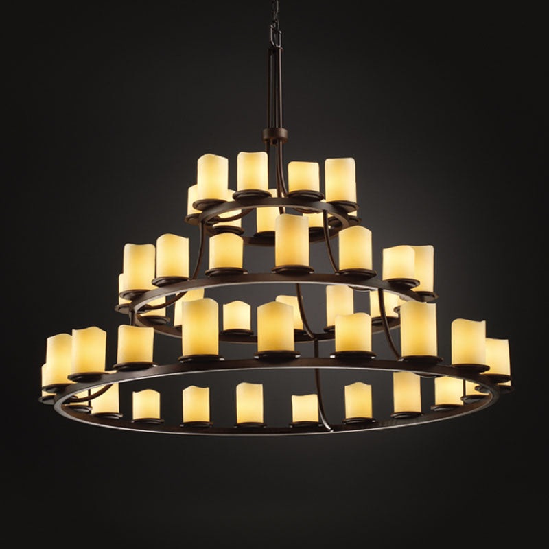 45 Light Chandelier from the CandleAria Collection in Dark Bronze Finish by Justice Designs