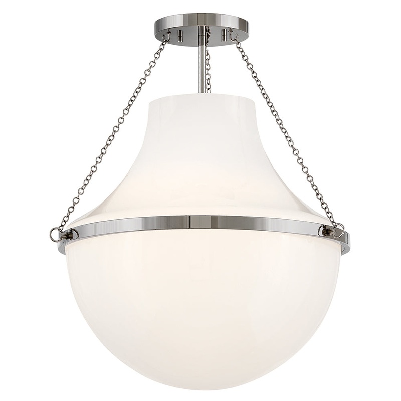 Collins Medium Semi-Flush Mount Polished Nickel