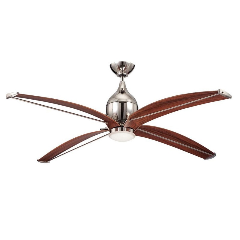 Craftmade TRD60PLN4 Tyrod 60″ Ceiling Fan with Blades Included Polished Nickel (Discontinued)