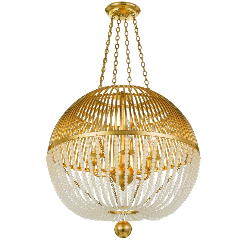 Crystorama DUV-626-GA Duval Six Light Chandelier Antique Gold