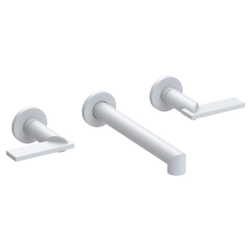 Keaton Two Handle Wall-Mount Bathroom Faucet – Matte White