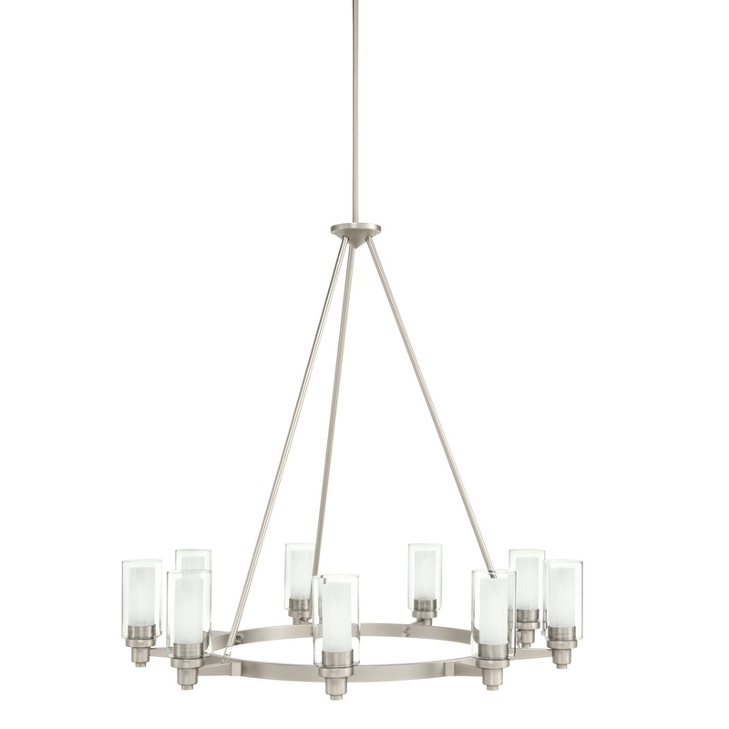 Kichler 2346NI Nine Light Chandelier, Brushed Nickel