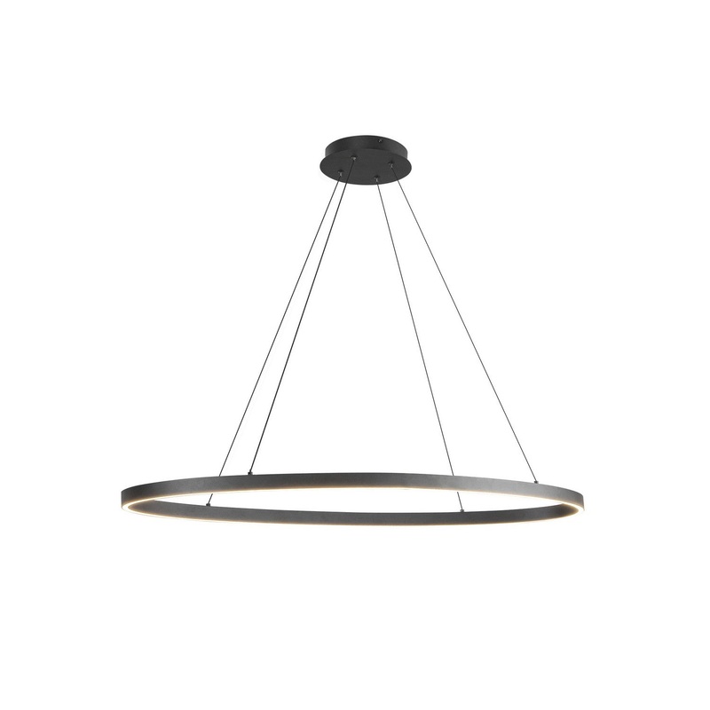 LED Linear Pendant from the Ovale Collection in Black Finish by Kuzco Lighting