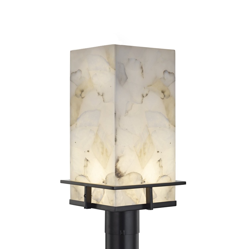 LED Post Mount from the Alabaster Rocks! Collection in Matte Black Finish by Justice Designs