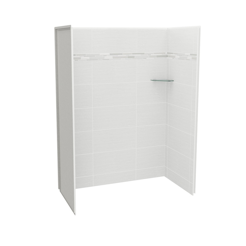 MAAX 107456-300-524 Utile 6032 Composite Direct-to-Stud Three-Piece Alcove Shower Wall Kit in Origin Arctik