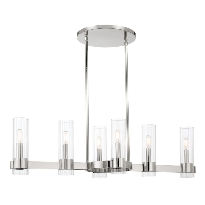 Six Light Island Pendant from the Vernon Place Collection in Polished Nickel Finish by Minka-Lavery