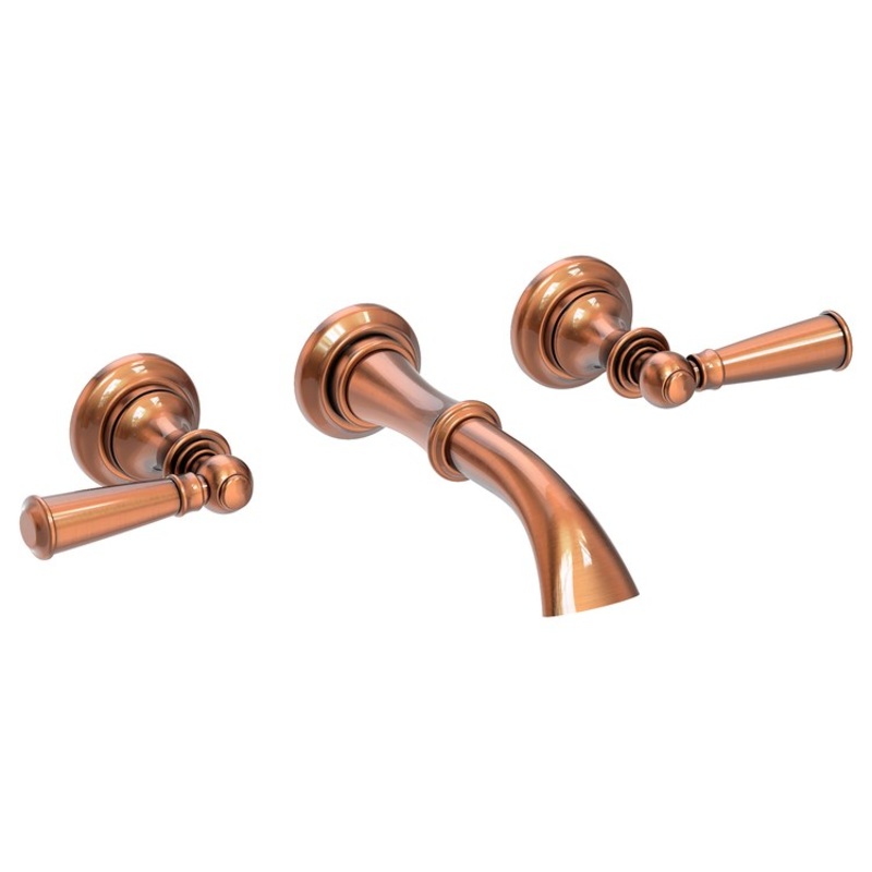 Sutton Two Handle Wall-Mount Bathroom Faucet with Lever Handles – Antique Copper