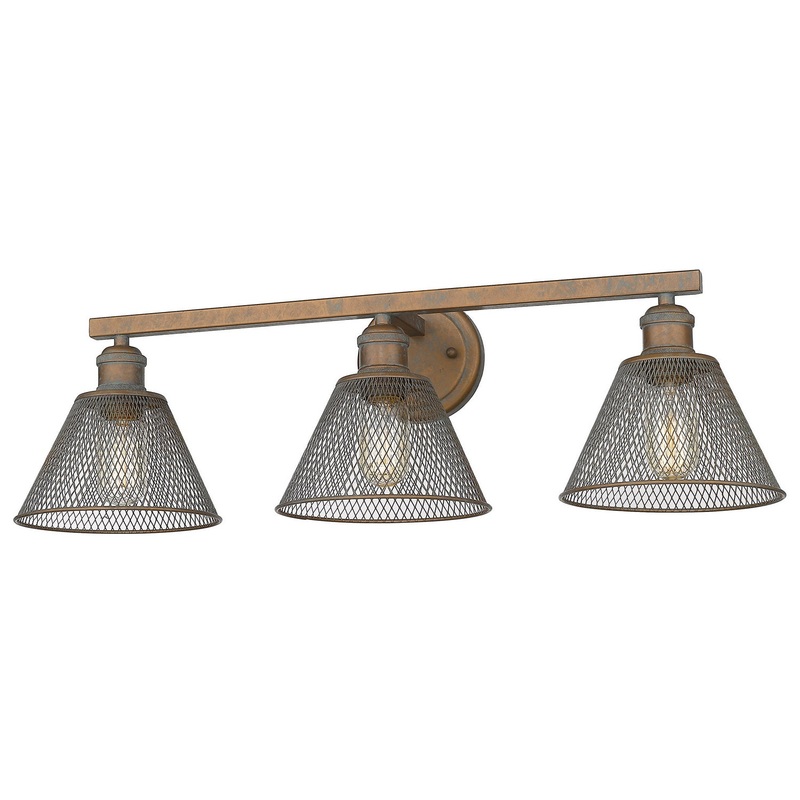 Three Light Bath Vanity from the Carver CP Collection in Copper Patina Finish by Golden