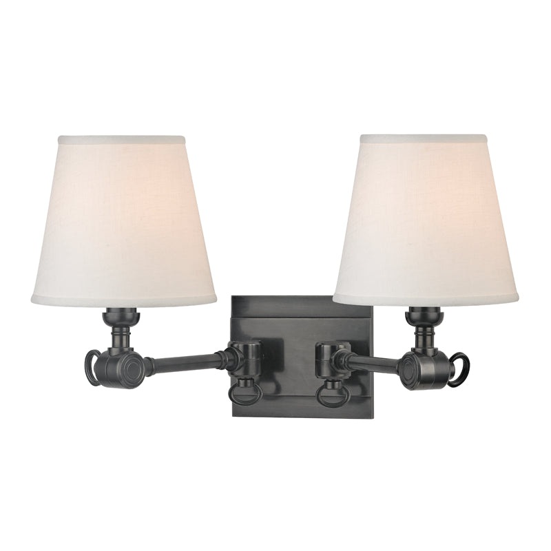 Two Light Wall Sconce from the Hillsdale Collection in Old Bronze Finish by Hudson Valley
