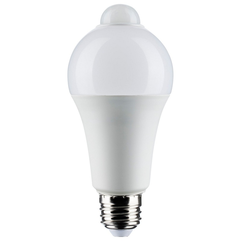 12 Watt A19 LED – White – 5000K – 1050 Lumens – 120 Volt – PIR Sensor – Non-Dimmable Light Bulb by Satco