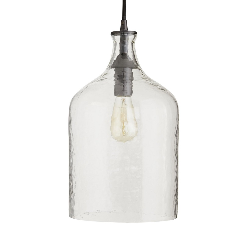 Arteriors 44928 Noreen One Light Pendant Clear Hammered