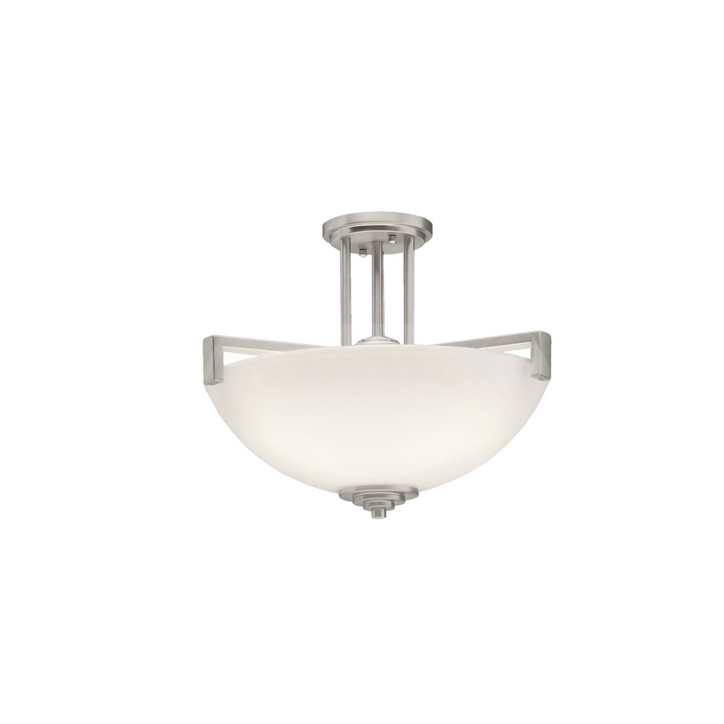 Kichler 3797NI Three Light Pendant/Semi Flush, Brushed Nickel