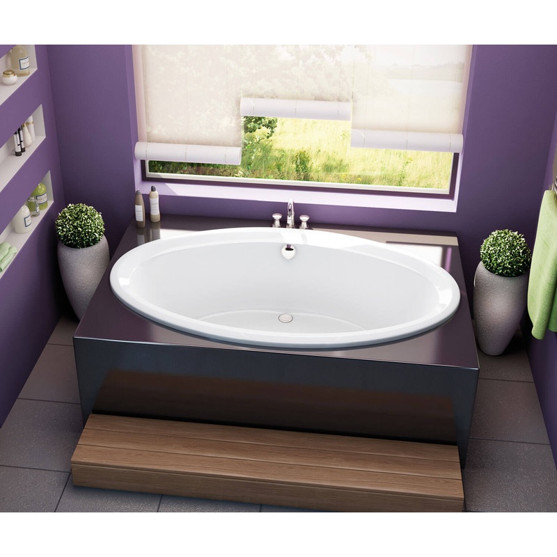 MAAX 100028-003-001-000 Tympani 72 x 42 Acrylic Drop-in Center Drain Whirlpool Bathtub in White