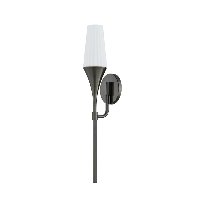 One Light Wall Sconce from the Luisa Collection in True Bronze Finish by Mitzi
