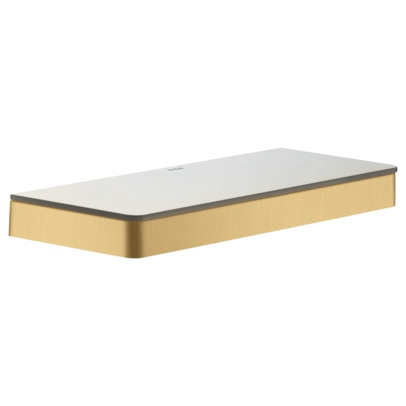 Shelf Universal SoftSquare Wall Mount Brushed Gold Optic 12 Inch Metal/Glass