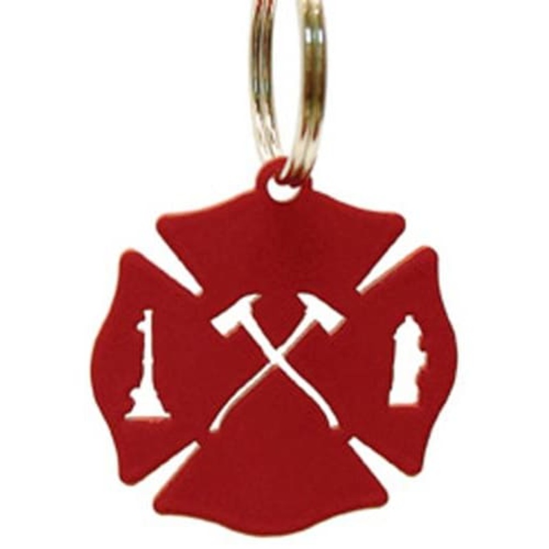 Village Wrought Iron KC-111R Maltese Cross Key Chain RED
