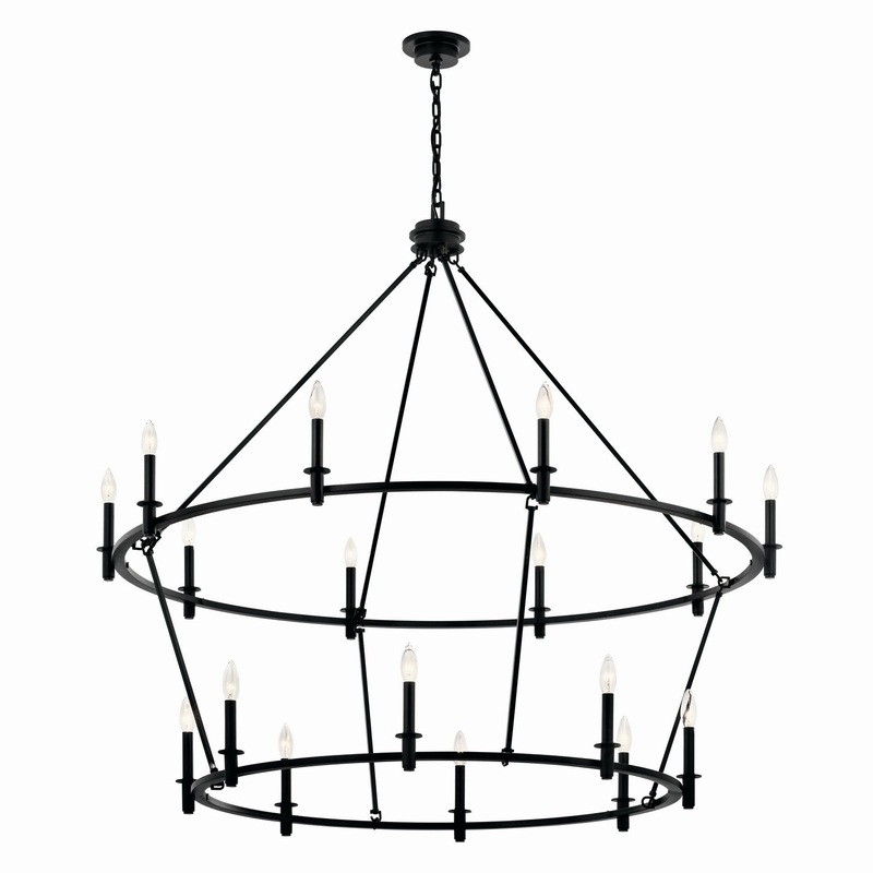 18 Light Chandelier from the Carrick Collection in Black Finish by Kichler
