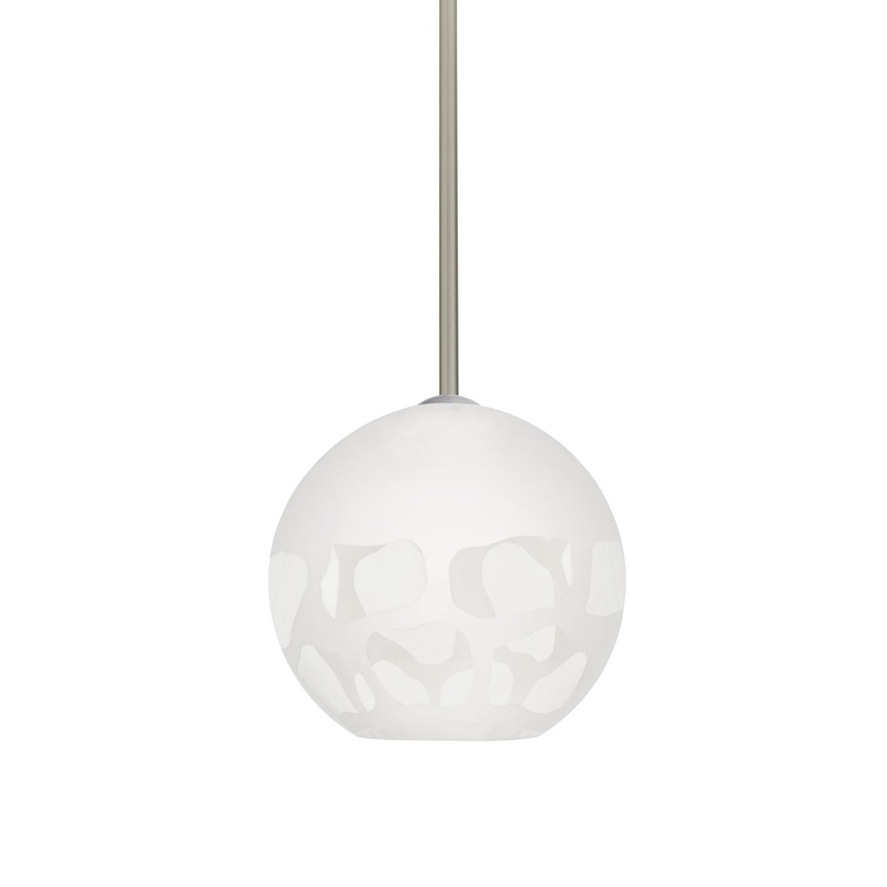 Besa 1TT-ROCKYWH-LED-SN Rocky One Light Pendant Satin Nickel