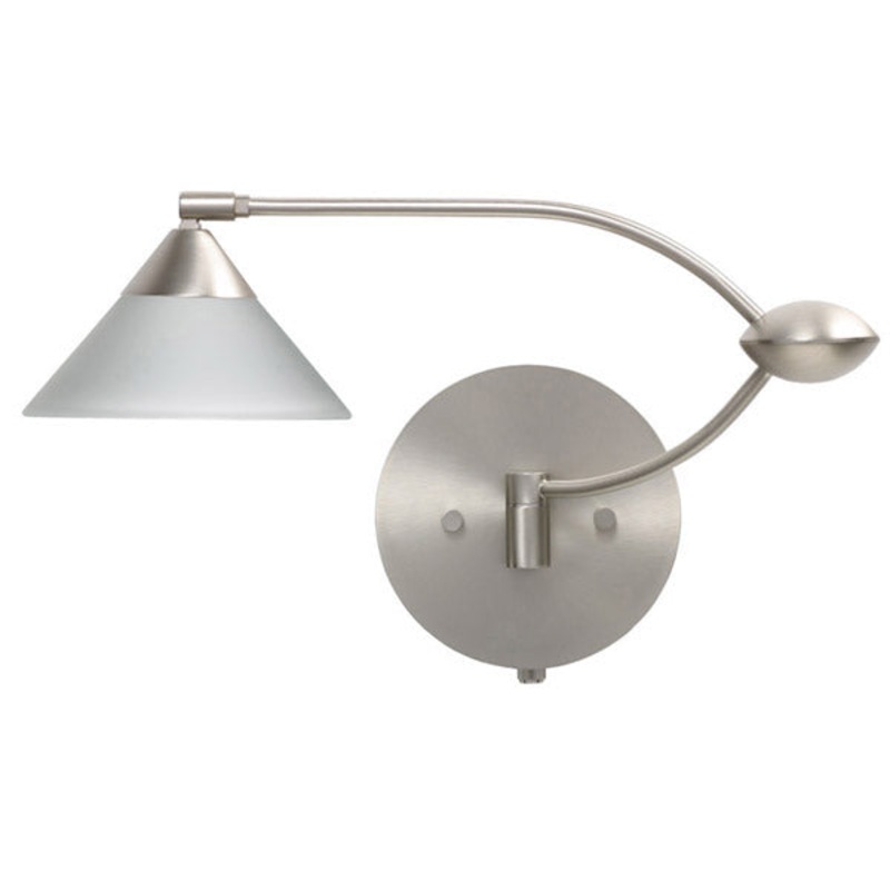 Besa 1WU-117607-SN Kona One Light Swing Arm Wall Sconce Satin Nickel (Discontinued)