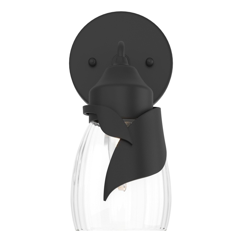 Lapas 1-Light Bath Sconce Black Water Glass (LL)