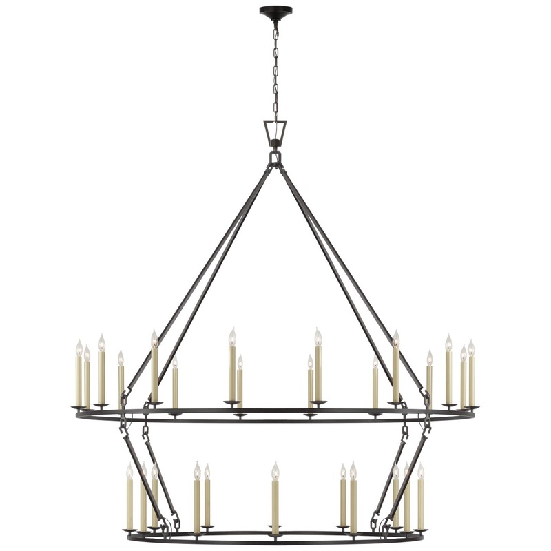 LED Chandelier from the Darlana Ring Collection in Aged Iron Finish by Visual Comfort Signature