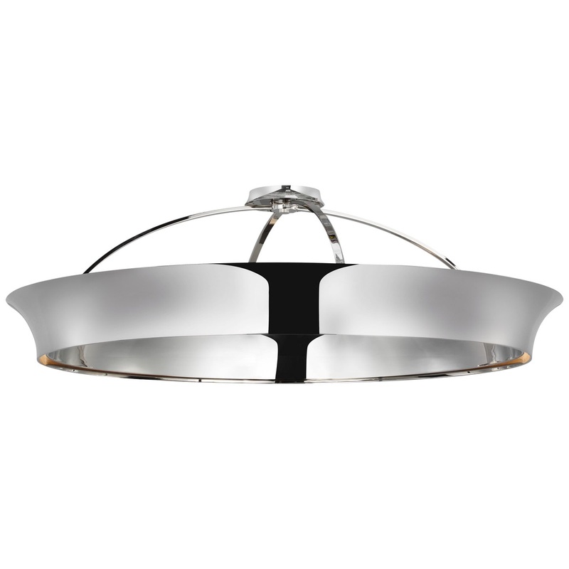 LED Flush Mount from the Garland Collection in Polished Nickel Finish by Visual Comfort Signature