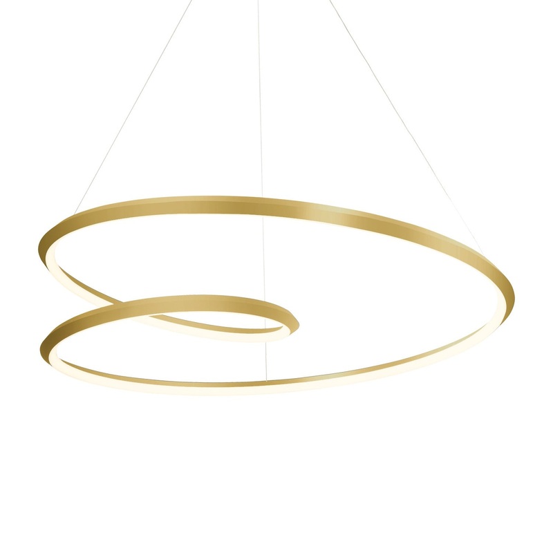LED Pendant from the Ampersand Collection in Brushed Gold Finish by Kuzco Lighting