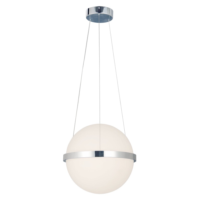LED Pendant from the Centric Collection in Polished Chrome Finish by Justice Designs