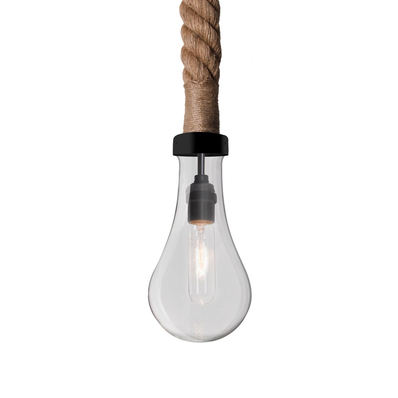 LED Pendant from the Dash Rope Collection in Black Finish by Besa