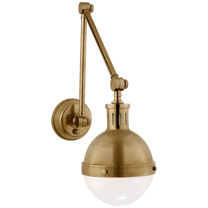 One Light Wall Sconce from the Hicks Collection in Hand-Rubbed Antique Brass Finish by Visual Comfort Signature